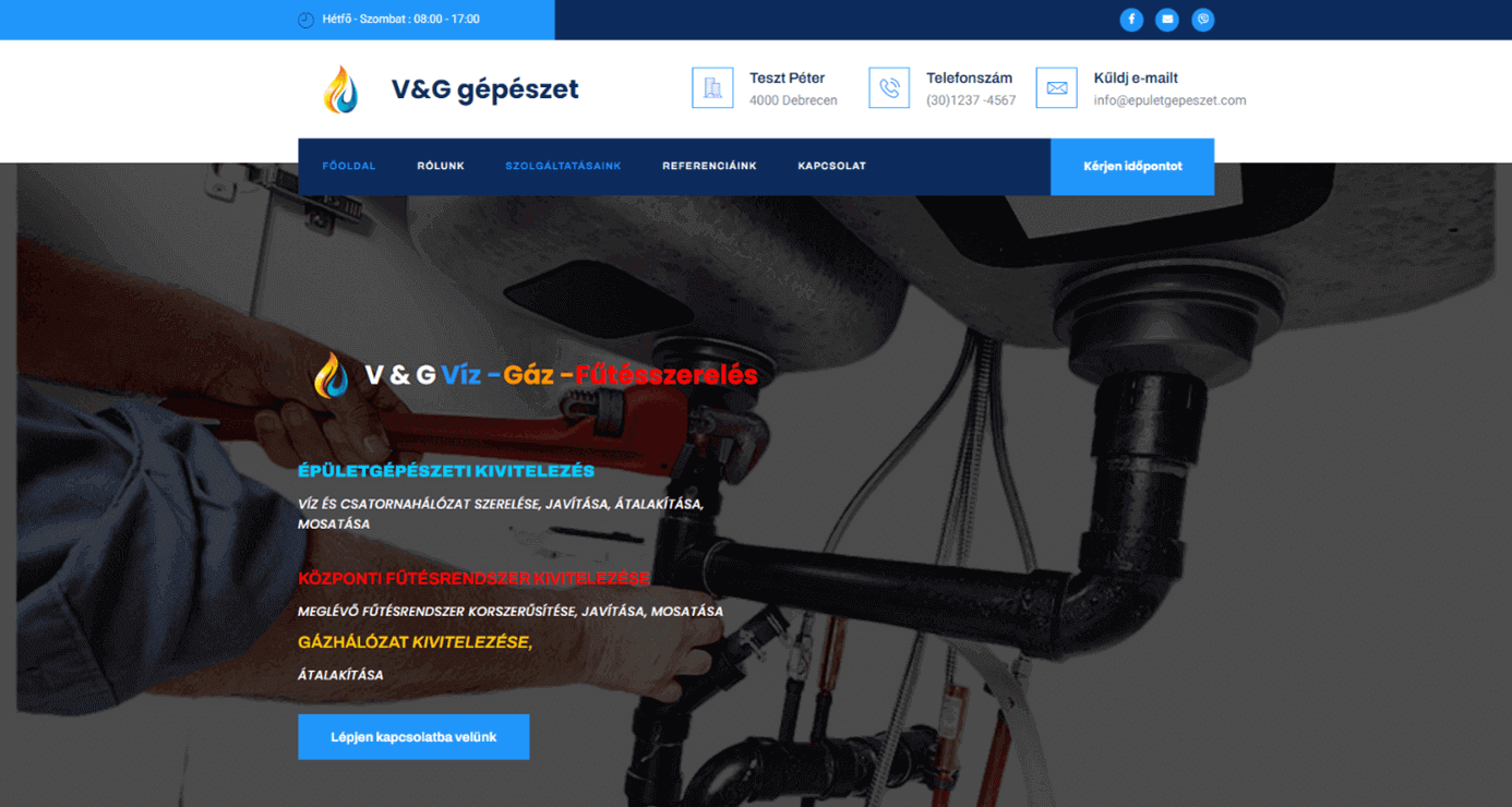 BSB Épületgépészet WordPress weboldal referencia