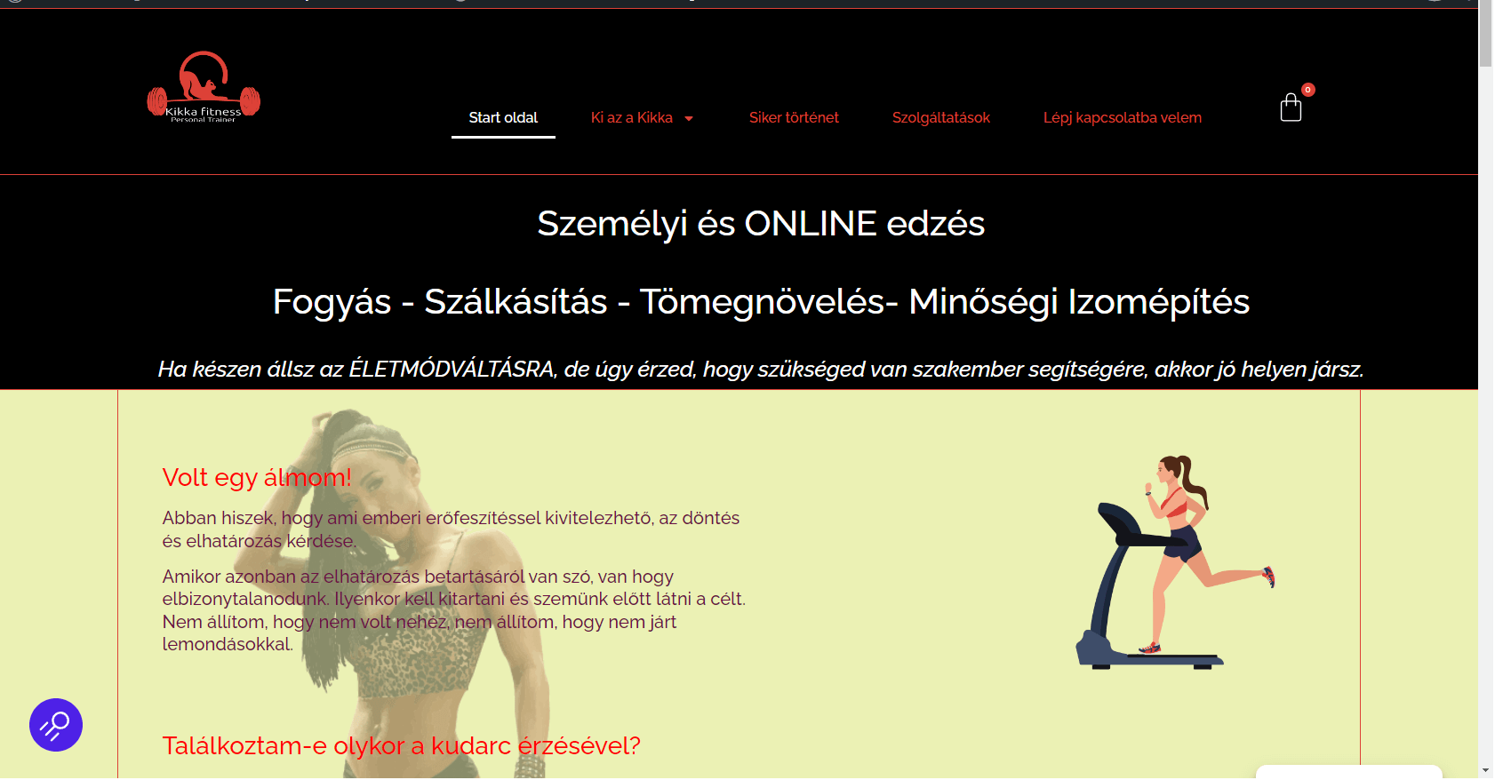 Kikka Fitness WordPress weboldal referencia