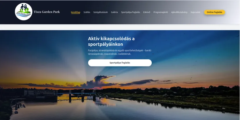 Tisza Garden Park weboldal referencia